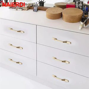 Brushed Gold Cabinet Handle Zinc Alloy Straight Handle Drawer Knob Decorative Kitchen Cupboard Pulls Furniture Hardware
