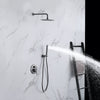 Shower Faucet Kit with 8" Rainfall Shower Head and Hand Spray Solid Brass Wall Mount Shower Mixer