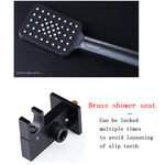16 Inch Black Shower Faucet Combo With Handhold Spray Rainfall Shower Head Ceiling Mounted LED Shower System