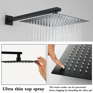 Matte Black Rain Shower Head | Black Rain Shower | FAUCETEC