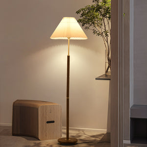 Post-Modern LED Floor Lamp Brass OAK Base Mushroom Shade Living Room Vertical Decor Floor Lamp