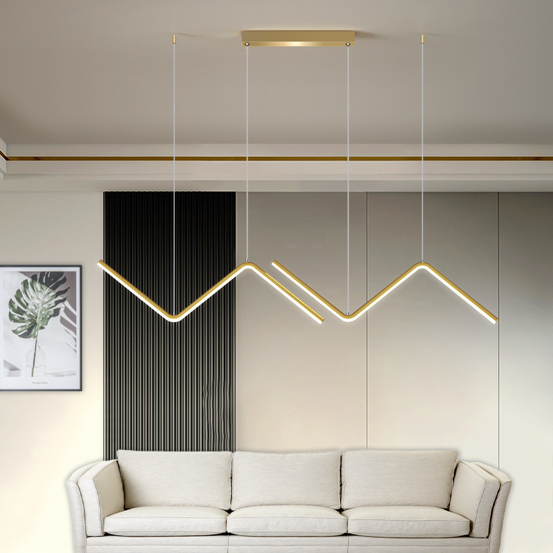 Pendant Light Fixture Island Lights Dimmable Line Design Aluminum Stylish Minimalist Nordic Style