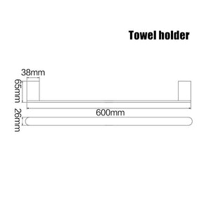 5 Pcs Bathroom Hardware Accessory Set Towel Bar, Towel Shelf, Robe Hook, Dual-functional Toilet Paper Holder 304 Stainless Steel Metal Wall Mounted Towel Set