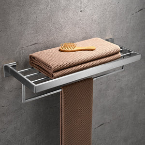 Bathroom Towel Rack | Stainless Steel Chrome Matte | FAUCETEC