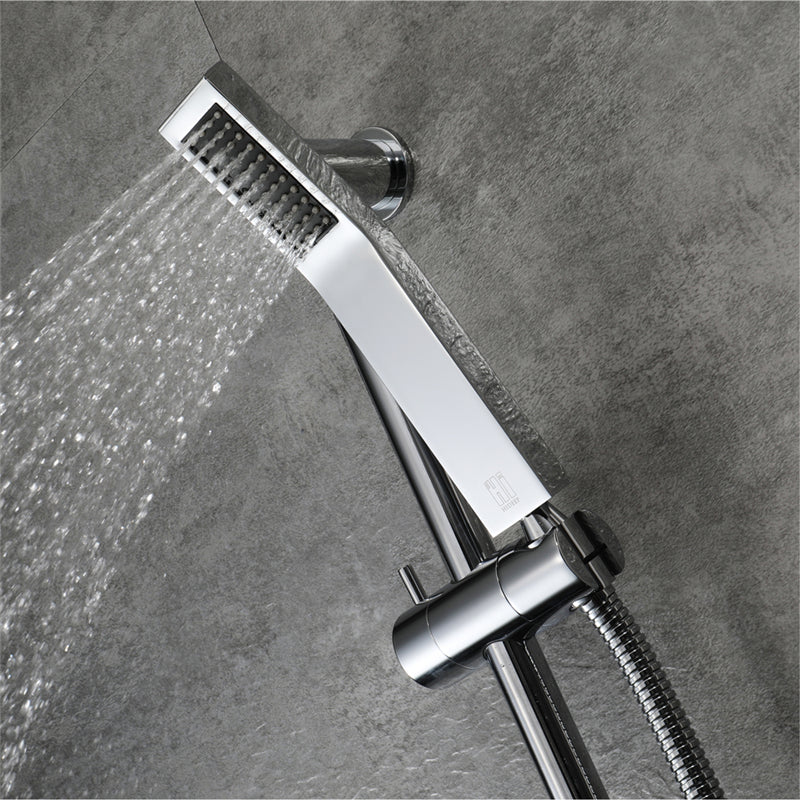 Chrome Shower Faucets Sets | LED light Stainless Steel | FAUCETEC