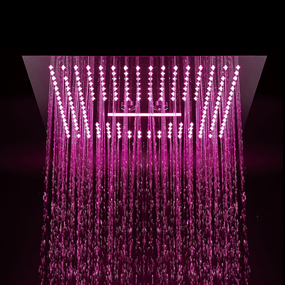 LED Ceiling Mounted Rainfall Shower | Thermostatic Shower | FAUCETEC
