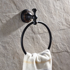 Bathroom Towel Ring Set ORB Toilet Paper Holder Robe Hook Stainless Steel Wall Mount 3pcs
