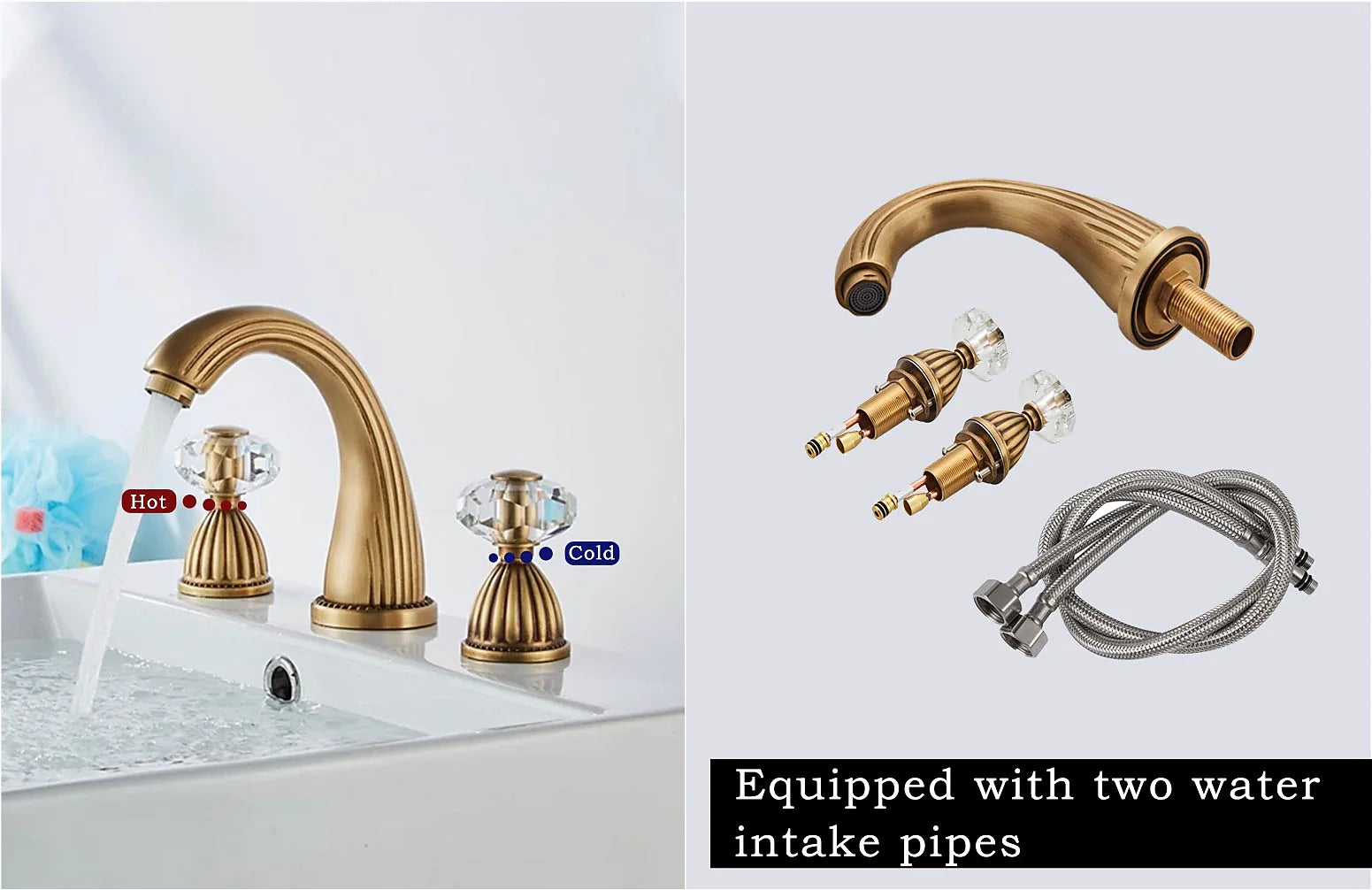 Widespread Lavatory Faucet | Brass Deck Mount Faucet | FAUCETEC