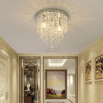 Modern Round Raindrop Light | Crystal Flush Ceiling Light | FAUCETEC