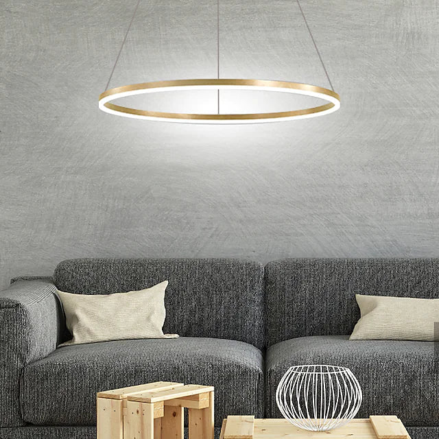 LED Pendant Light 60cm Ring Circle Design Dimmable Aluminum Painted Finishes Luxurious Modern Style Dining Room Bedroom Pendant Lights 110-240V